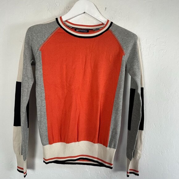 Cutter & Buck Womens Stride Colorblock Sweater XS College Orange Pullover New - Picture 1 of 7